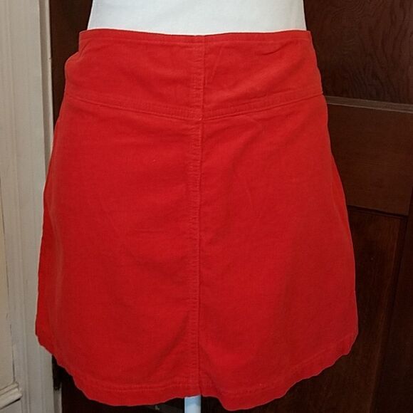 CORDUROY skirt retro orange‎ zip up 70s style mini 31 - Picture 5 of 6